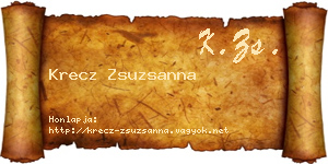 Krecz Zsuzsanna névjegykártya